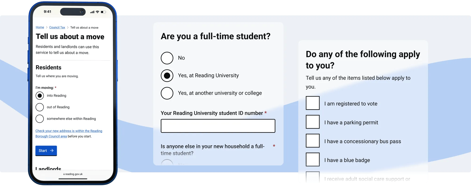Mockup of the "tell us about a move" form on mobile